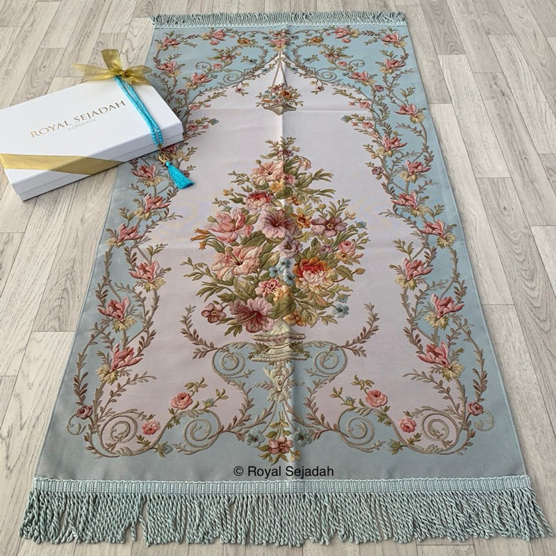 ROYAL SEJADAH LONDON PRAYER MAT SAJADAH MEWAH  HANTARAN - RIMSHA BABY BLUE SAJADAH NADA PUSPITA PRAY