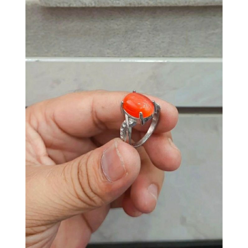 CINCIN BATU ORANGE PRIA WANITA//CINCIN KEREN TITANIUM ANTI KARAT