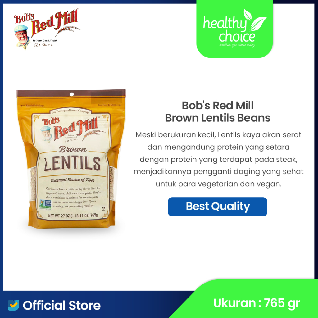 

Bob's Red Mill Brown Lentils Beans 765 gr
