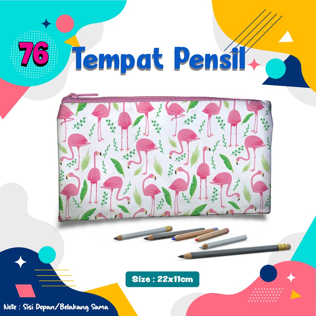 

Pencil Case motif flaminggo 076 Animal Cute Tempat Pensil Kostak Kotak wadah Pouch dompet