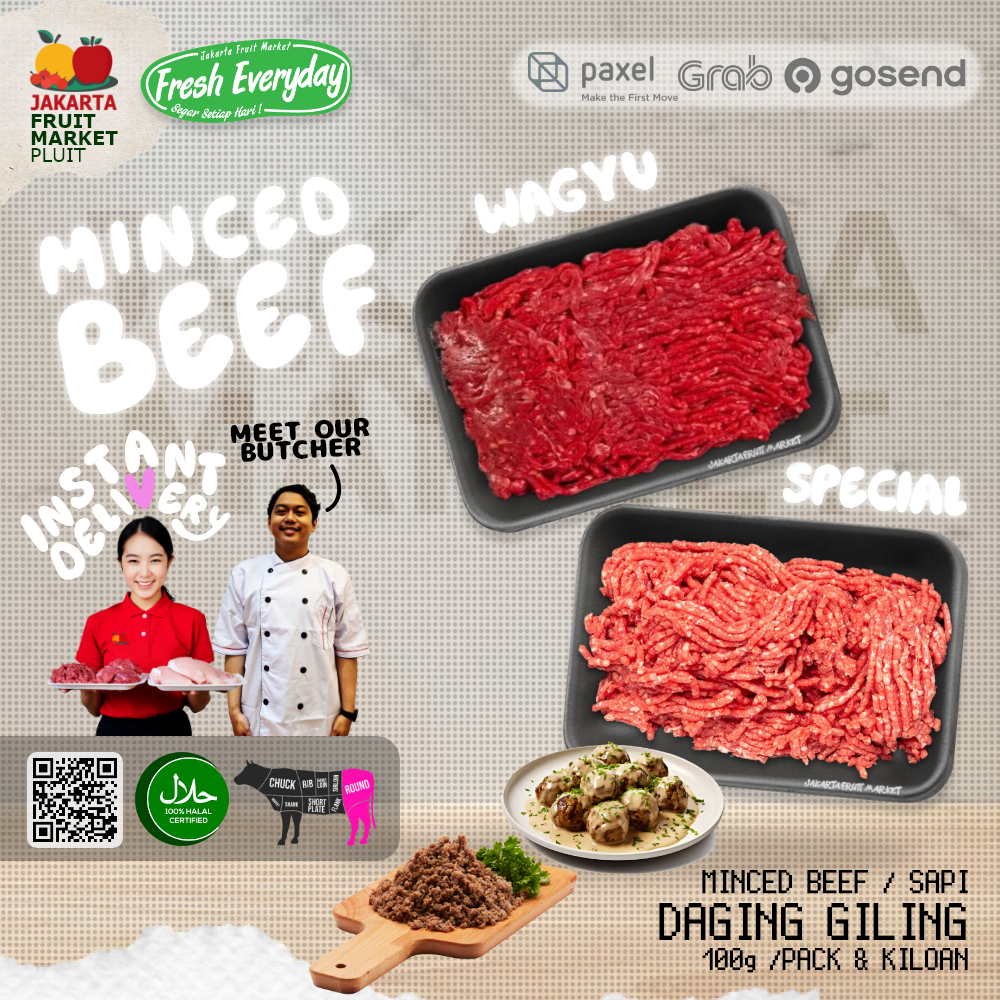 

DAGING GILING SAPI FRESH LOKAL & IMPORT Wagyu / Special / Reguler minced beef