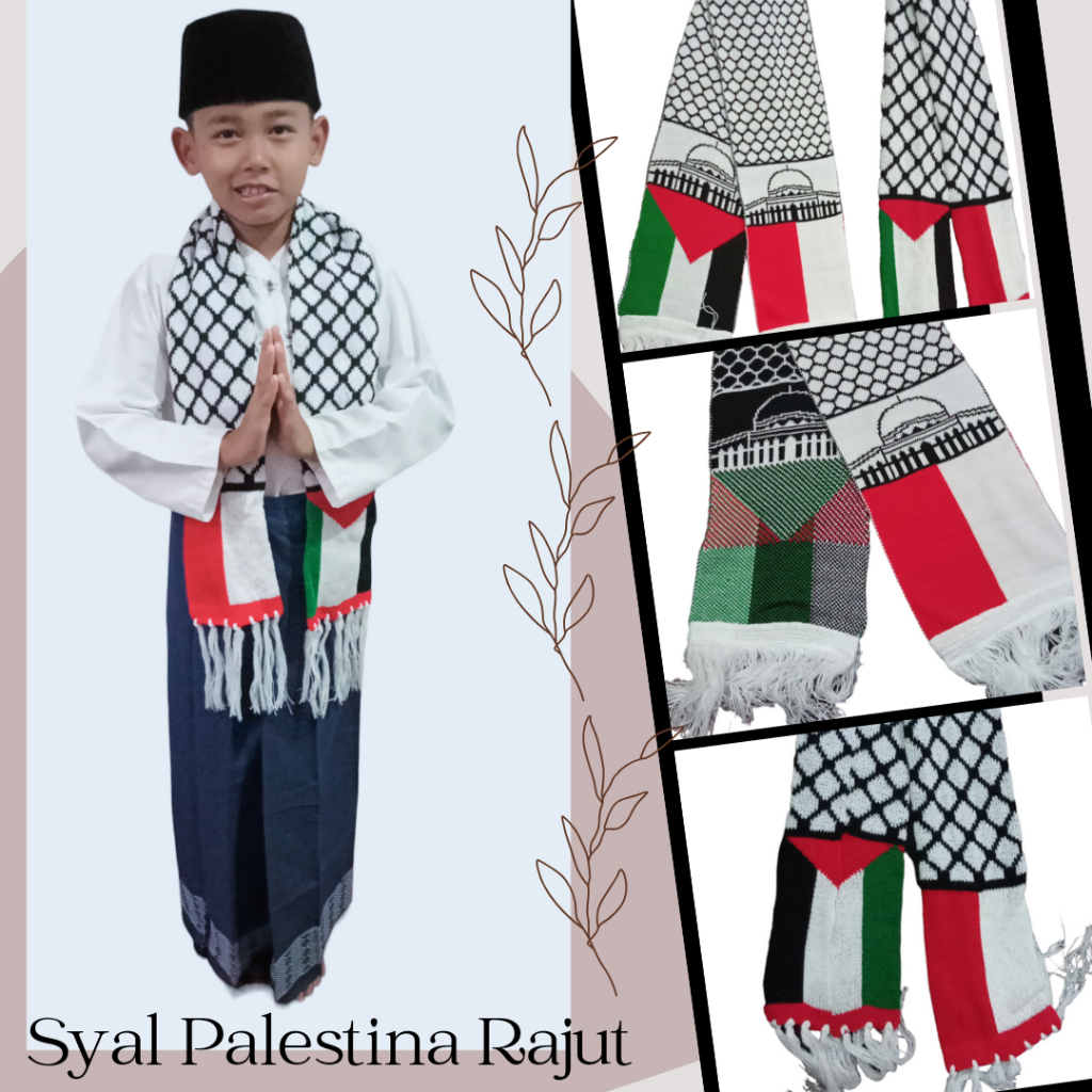 Syal Rajut Palestina Premium  Syal Rajut Komputer  Syal Rajut Manual  Syal Wol Tebal