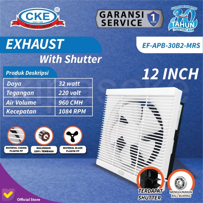 KUALITAS TERBAIK Wall Exhaust Fan 12 Inch Kipas Angin Hexos Dinding Ventilasi Dapur 12