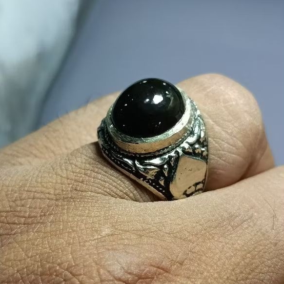 cincin pria Batu akik Yaman Wulung/Habsyi original body glas reallpict asli yemen