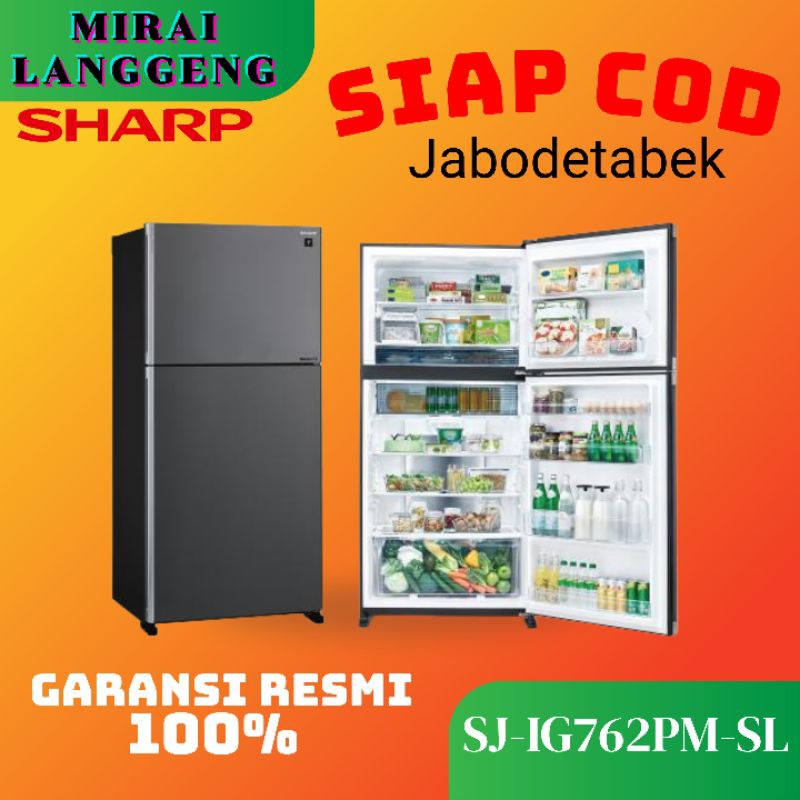 KULKAS SHARP SJ-IG762PM-SL INVERTER 570 LITER
2 PINTU SJIG762