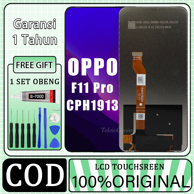 ORIGINAL LCD OPPO F11 PRO / CPH1913 FULLSET TOUCHSCREEN / ORIGINAL 100% LCD / copotan / ORIGINAL  fu