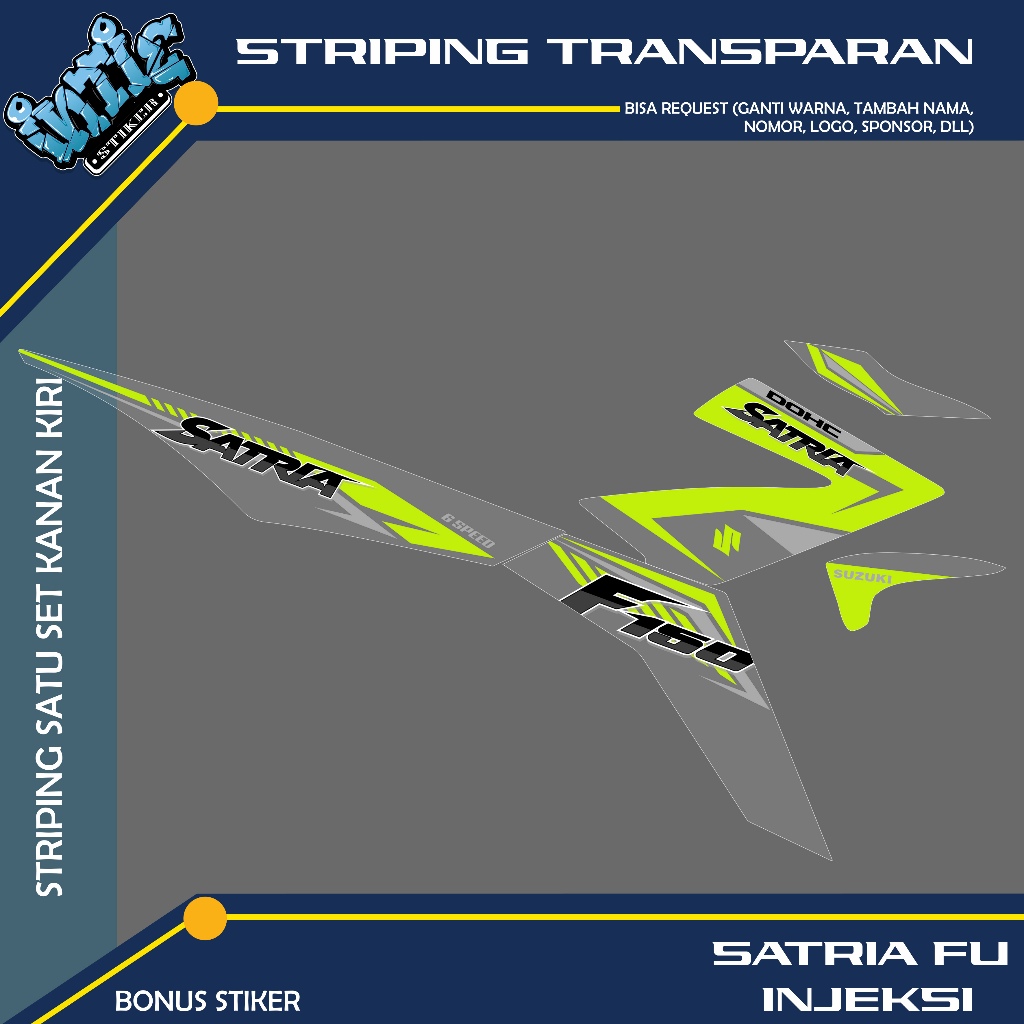 Striping Variasi Bening Transparan Satria Fu Injeksi Stiker Variasi Satria Fu