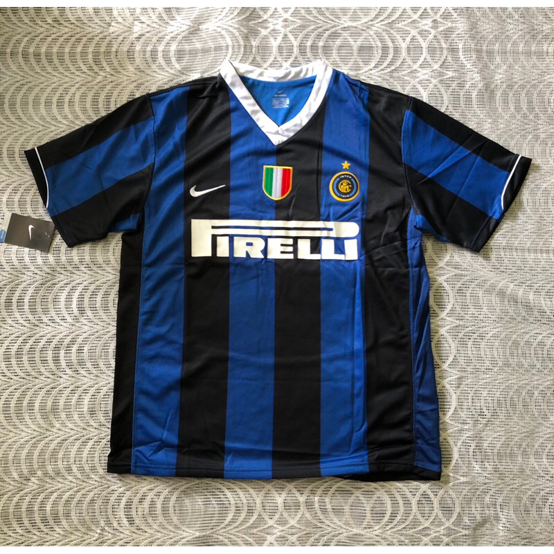 Jersey Bola Retro Inter Milan Home 2006/2007 BNWT Logo Velvet/Bludru