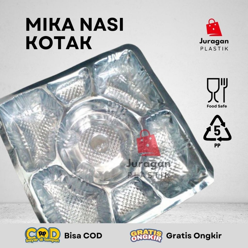 25 PCS - Mika Nasi Kotak | Mika Nasi | Mika Nasi Sekat | Mika Sekat | Mika Sekat 7 | Mika Sekat 5 | 