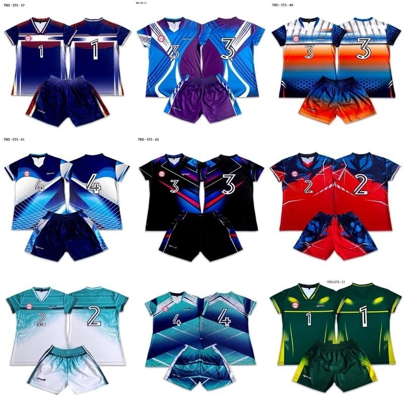 Stelan Jersey Voli Voly Volly Volley Volli Full Printing Pria Wanita Cowok Cewek Sport Set Voli Full