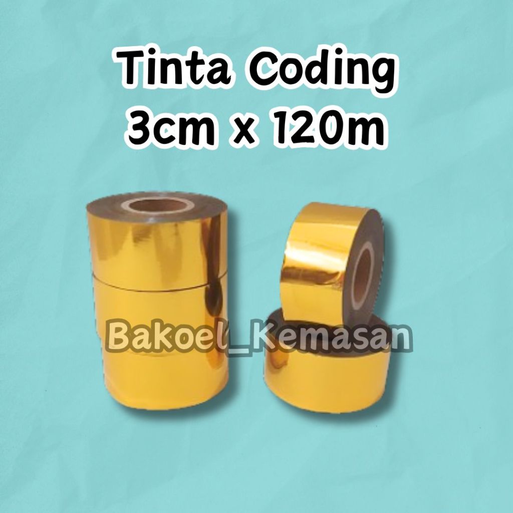 

30x120 Ribbon Tape Gold / Cetak Expired Date Batch Number / Pita Tinta Mesin Coding Emas