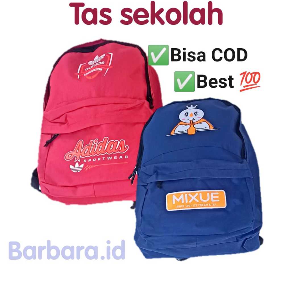 TAS SEKOLAH ANAK TK PAUD SD SMP // BAHAN KANVAS MIXUE DAN ADIDAS
