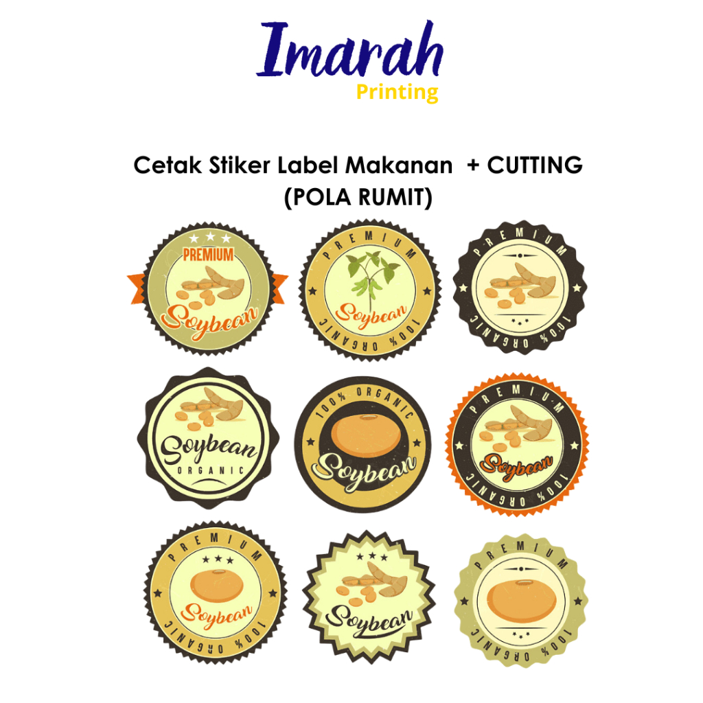 

IMARAH - Cetak Stiker Label Makanan (POLA RUMIT)/ Label Kemasan + Cutting / Cetak Stiker Label Online Shop( Min Pembelian 3 pcs)