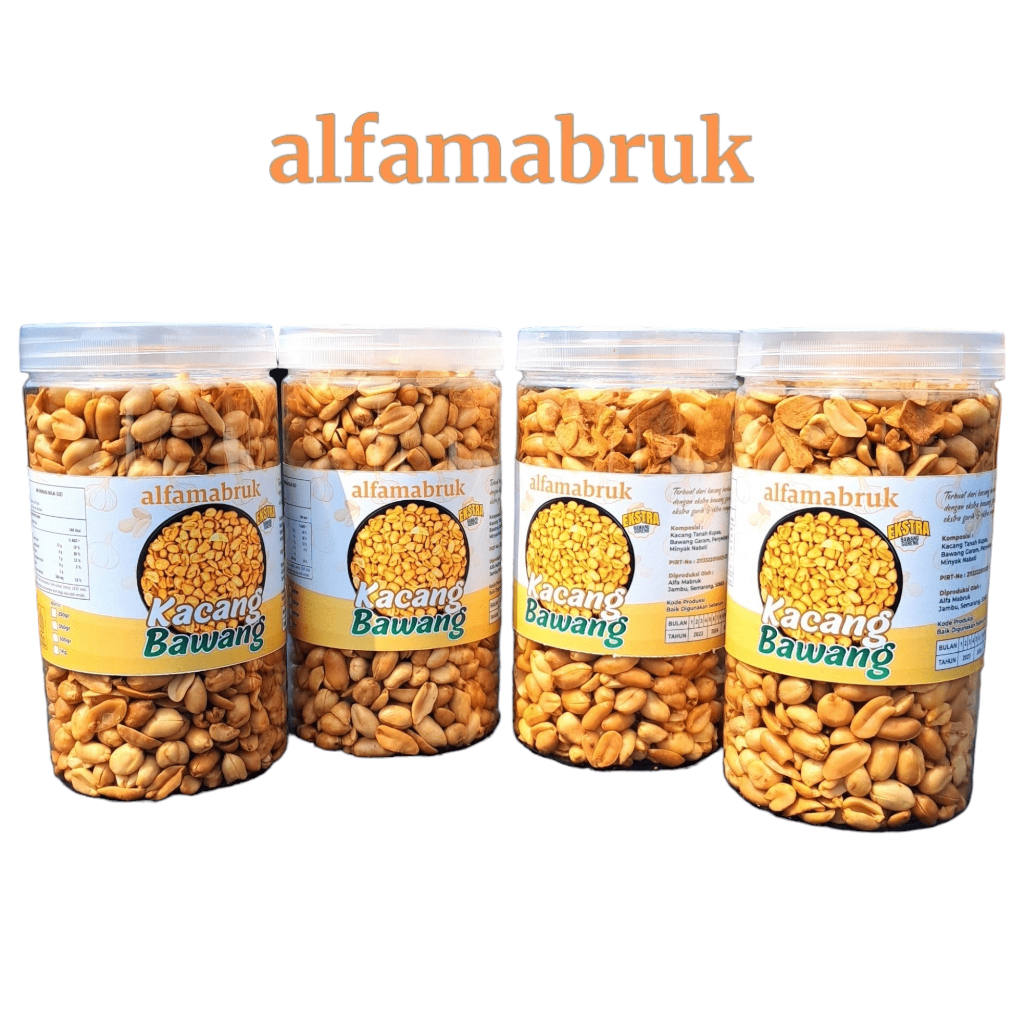 

Kacang Bali Bawang Goreng Rasa Gurih Asin Empuk Kemasan Toples 500gr