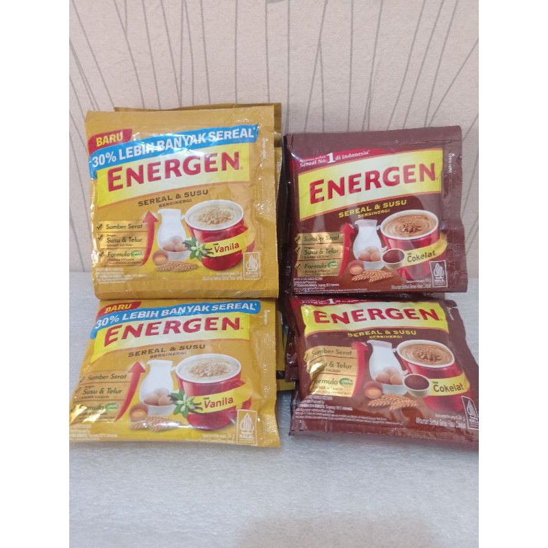 

ENERGEN SACHET RASA VANILA / COKLAT 1 RENCENG