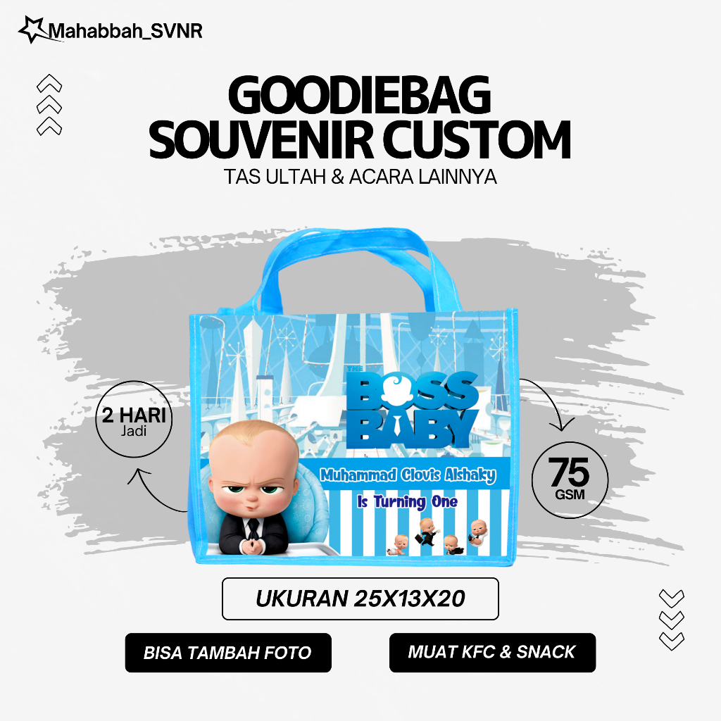 

Goodiebag sovenir custom bergambar kartun baby boss