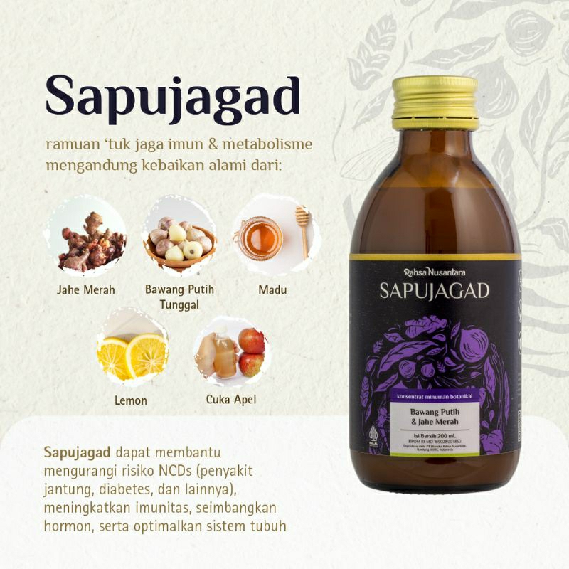 

Sapujagad Rasha Nusantara Jus Bawang Putih Tunggal Vitamin Herbal