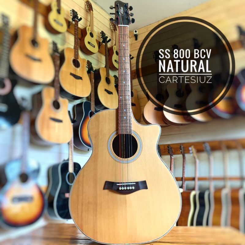 BANYAK BONUS GITAR AKUSTIK ORIGINAL CARTESIUZ SS-800 TOP SOLID SIPRUS BISA DIPASANG ELEKTRIK
