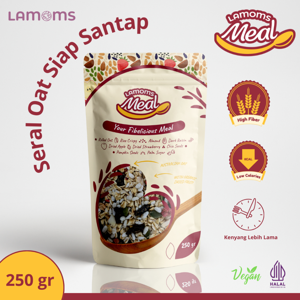 

Lamoms Meal - Meal Replacement - Menjaga Berat Badan - Oat & Buah Kering asli & Biji-bijian