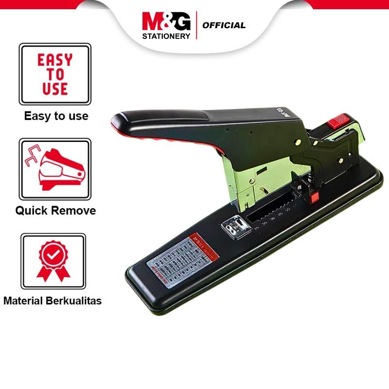 

M&G High-quality heavy duty stapler 100 sheets Quick Front-loading Stapler Tahan Lama Anti Licin tahan 80000 Stapling