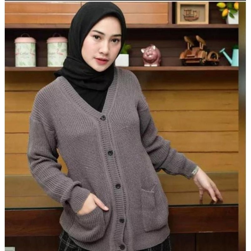 Cardigan Rajut - Outer Rajut - Jaket Rajut Wanita Cewek Model Terkini Motif