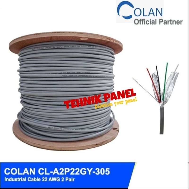 Kabel Industrial AWG 22 2Pair CL-A2P22GY COLAN