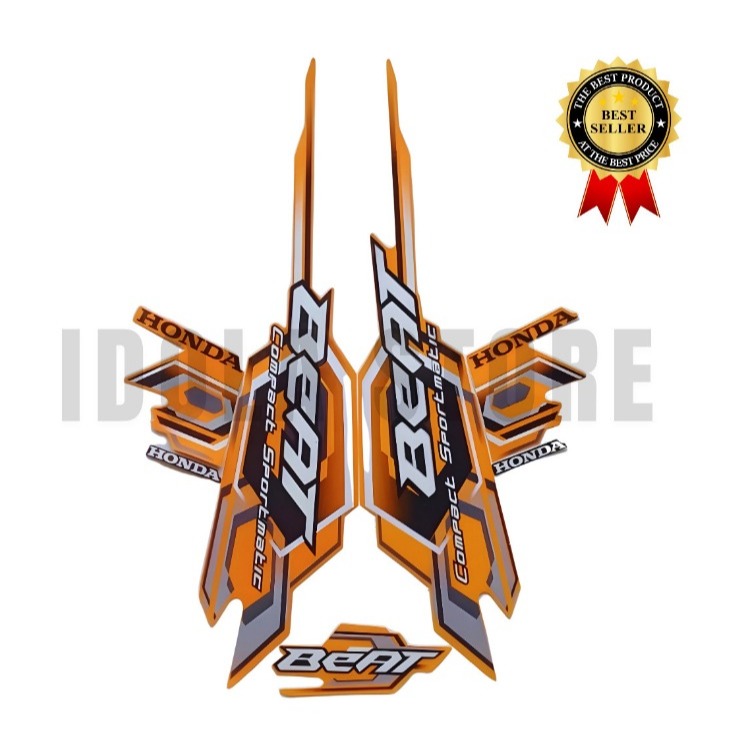 Sticker Striping Motor Honda Beat Karbu 2008 Kuning list body motor beat Karbu