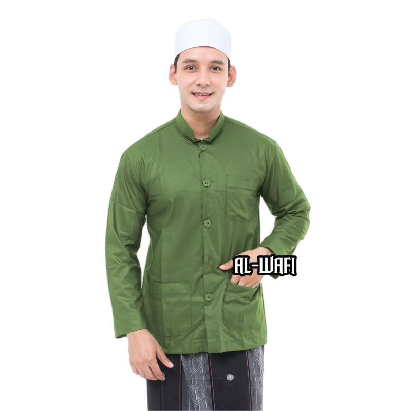 FLASH SALE BAJU KOKO PRIA DEWASA LENGAN PANJANG 2024 BAJU KOKO HAIBAH MODEL AMMU SAKU DEPAN