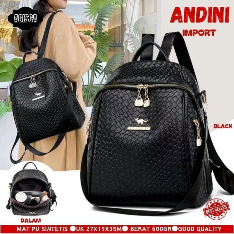 TAS RANSEL BAHAN SINTESIS TAS GENDONG IMPORT WANITA ANDINI
