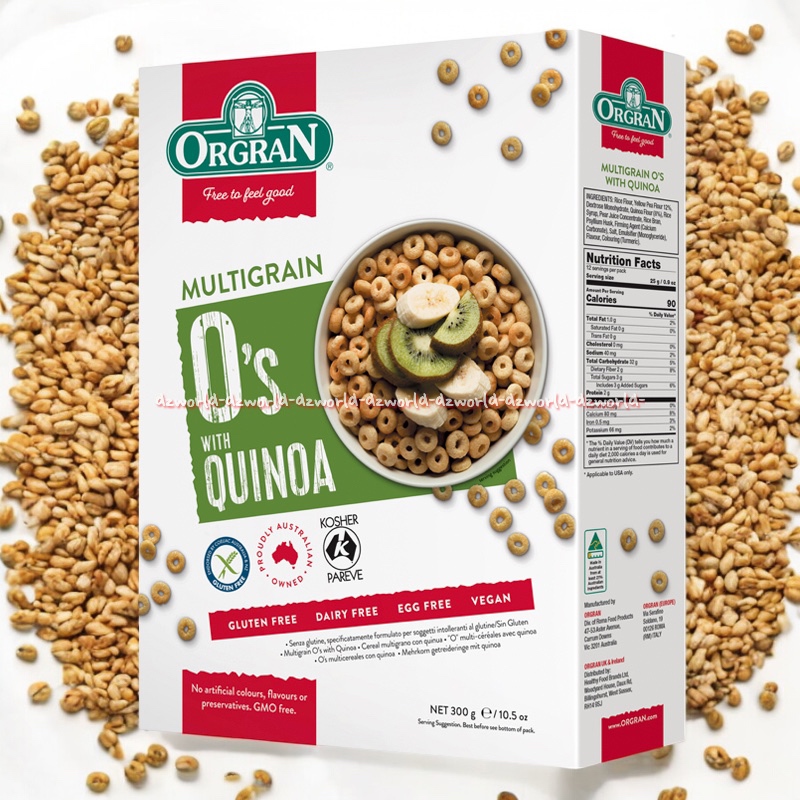 

Organ 300gr O' s with Quinoa Gluten Free Sereal Kuinoa Bebas Gula Tanpa no. Sugar Egg Free Cereal Organ's Organs