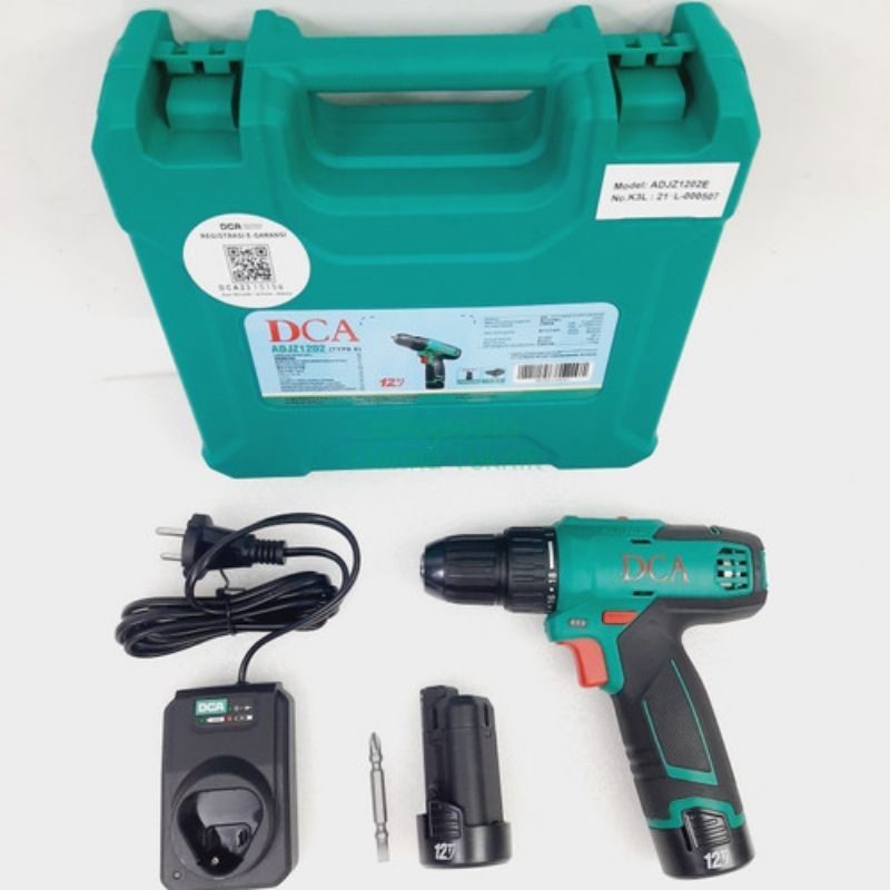 * DCA - MESIN BOR BATRAI 12V ADJZ1202E / MESIN BOR CORDLESS DRILL