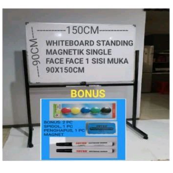 

PAPAN TULIS WHITEBOARD MAGNET STANDING SINGLE FACE 1 SISI MUKA 90X150CM