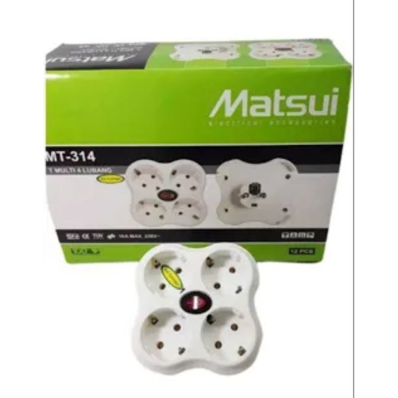 Colokan T multi lubang 4 Matsui SNI original