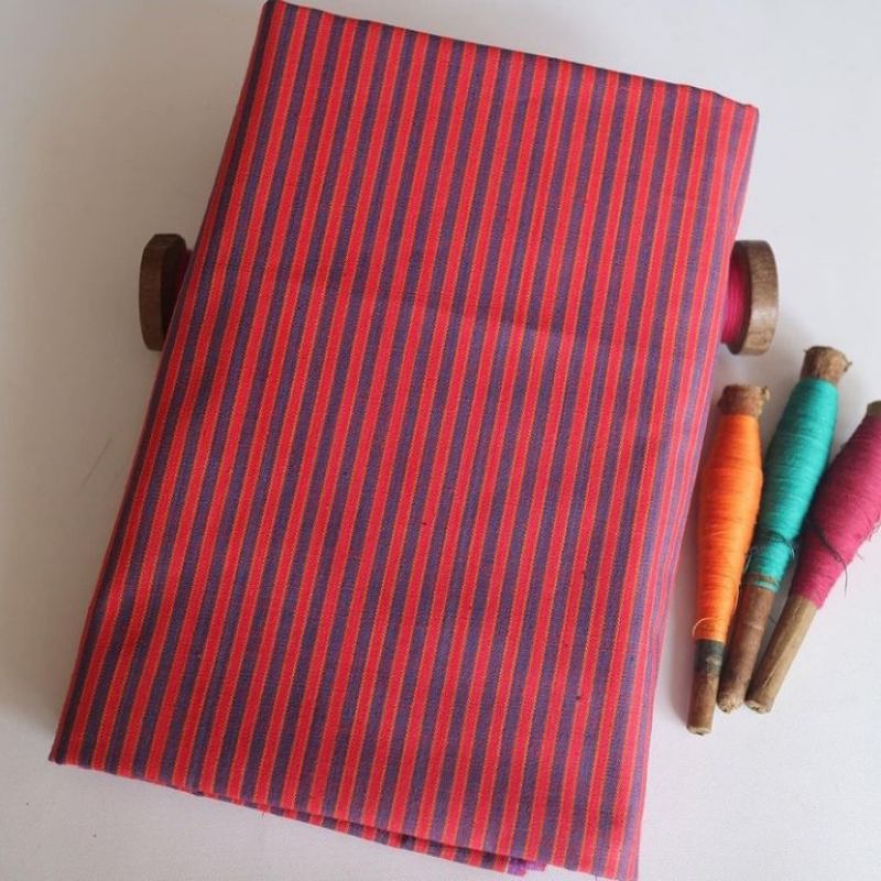 Kain Lurik Pink blok kecil Tenun ATBM