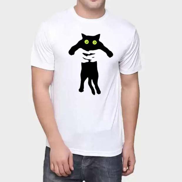 21 Kucing gambar besar kaos distro sablon kaos premium kaos pria atasan cowok baju laki gambar cat k