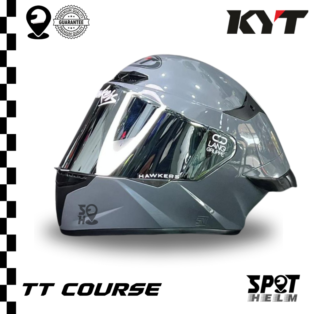HELM KYT TT COURSE GORILLA GREY GLOSSY - FULL FACE - KYT TTC