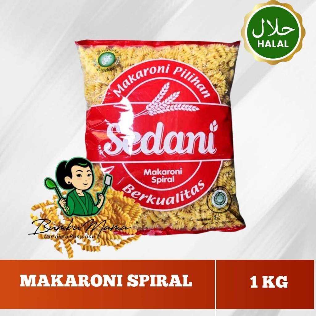 

Bahan Mentah / Makaroni Sedani / Makaroni Bentuk Spiral 1kg