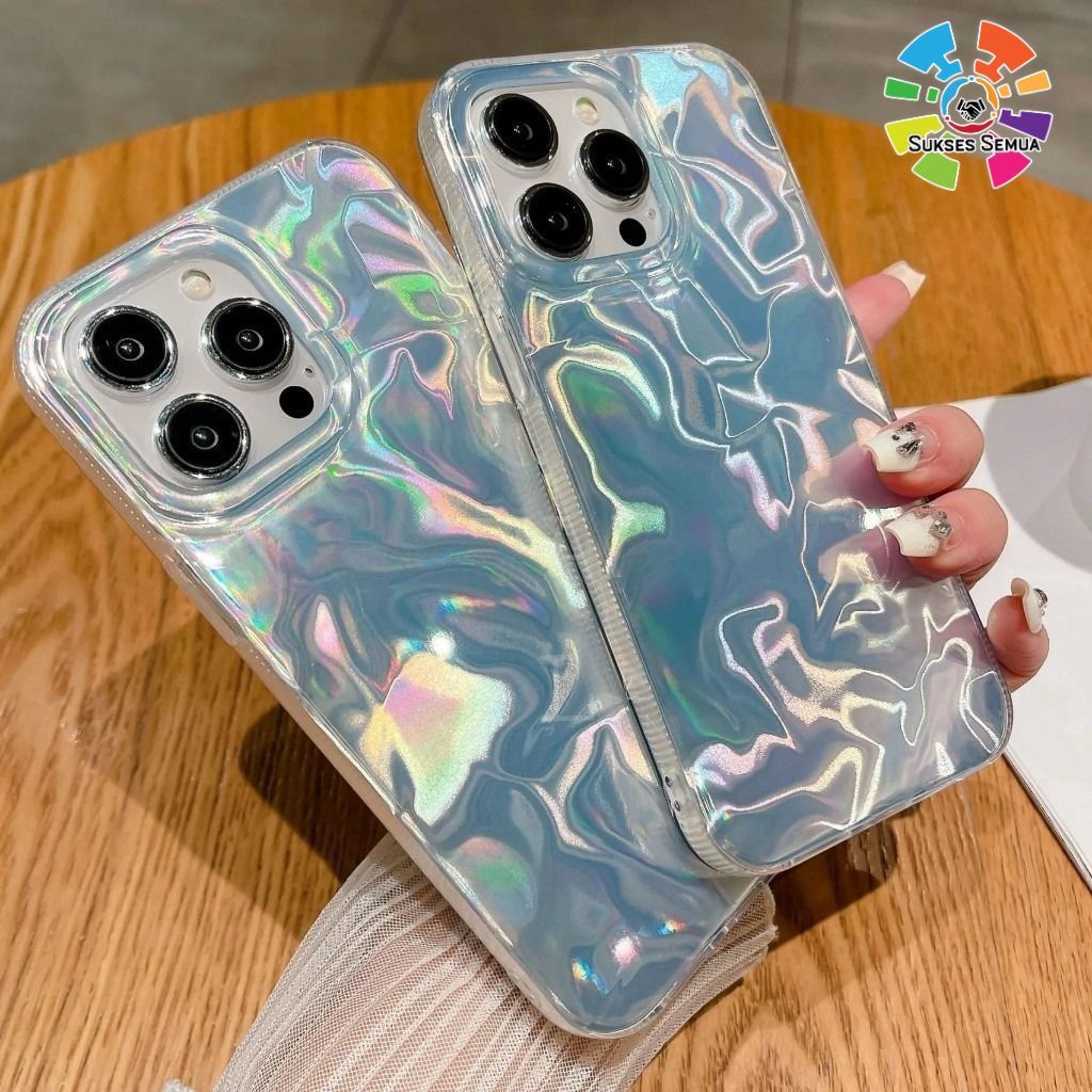 Waterry Textured Ripple Silver Case Gradient Hardcase Casing Hp For Vivo Y78 Y02 Y03 Y12 Y28 Y15s Y1