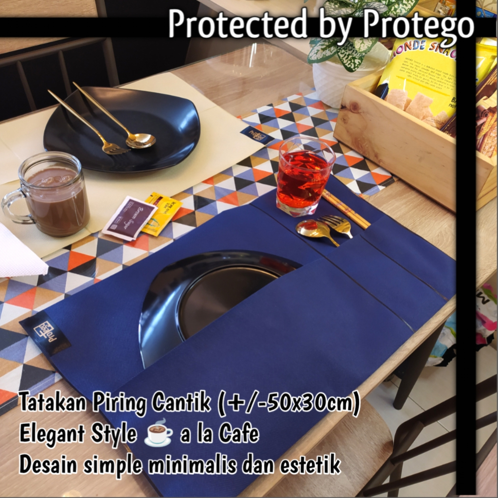 Tatakan Piring Cantik a la Cafe PROTEGO Alas Meja Makan Estetik Polos Restoran Hotel Aesthetic Dish 