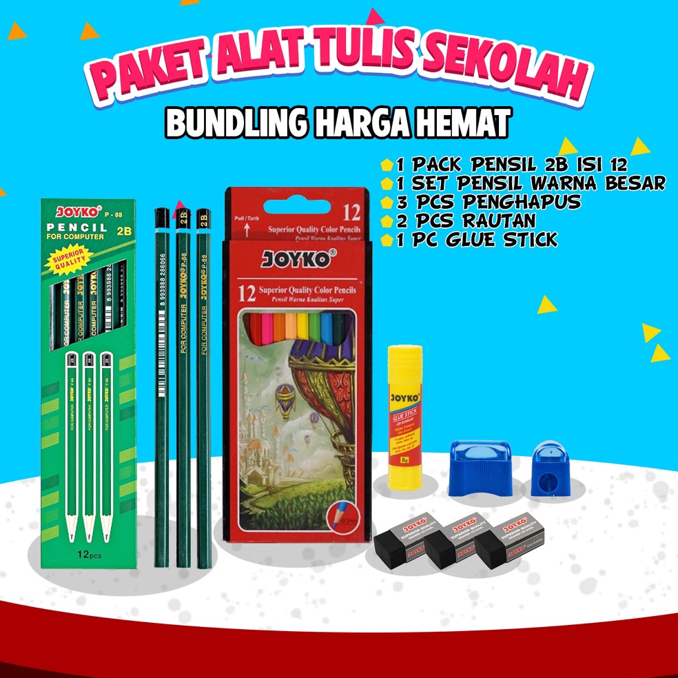 

KODE C23T Paket alat tulis sekolah pintar paket ATK sekolah hemat lengkap Joyko