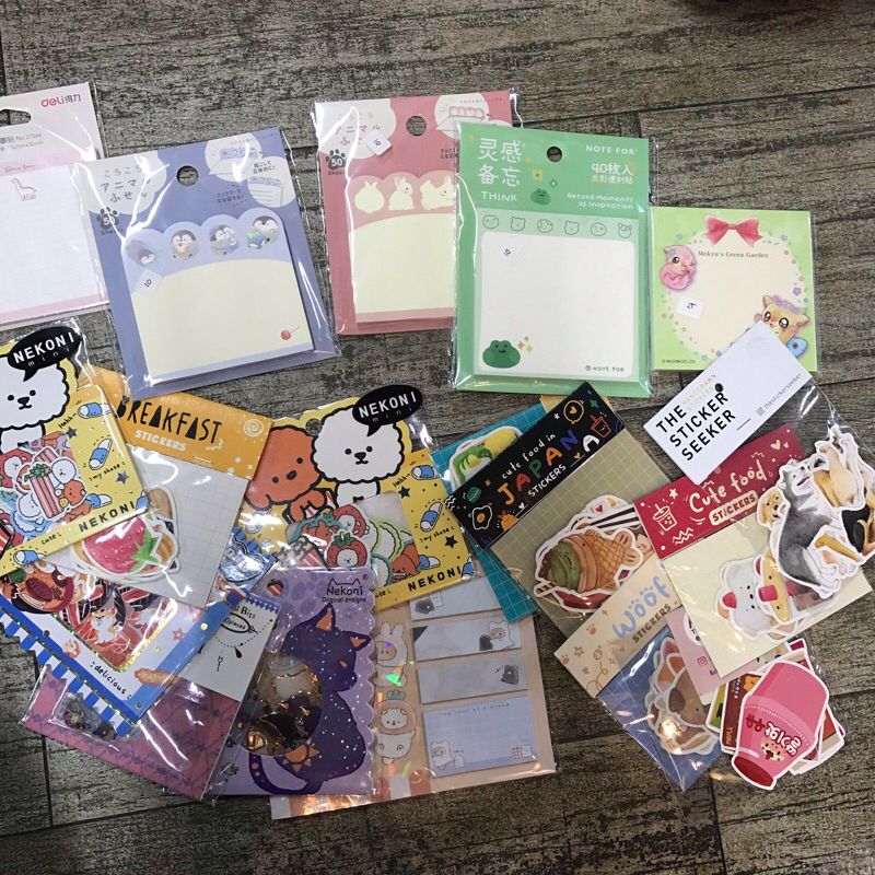 

STICKER AESTHETIC STICKY NOTES CUTE DOG CAT IBLOOM NOTEPAD JOURNALING STIKER