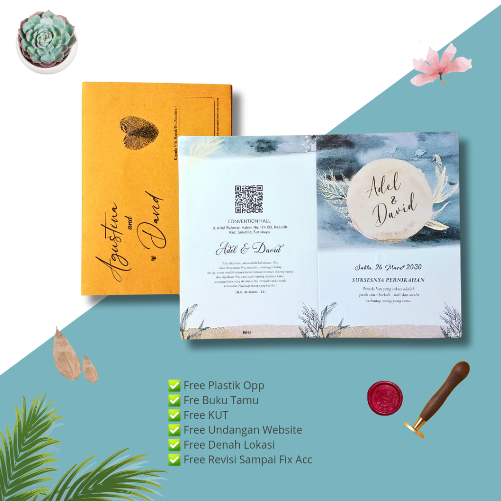 UNDANGAN AMPLOP / UNDANGAN RUSTIC / UNDANGAN AMPLOP KRAFT / KODE AMPLOP MW-04