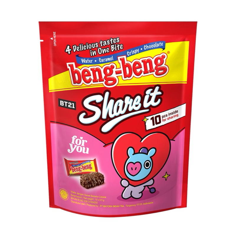 

beng-beng Share It Wafer Rice Crispy Coklat isi 10 x 9,5 gram random kemasan