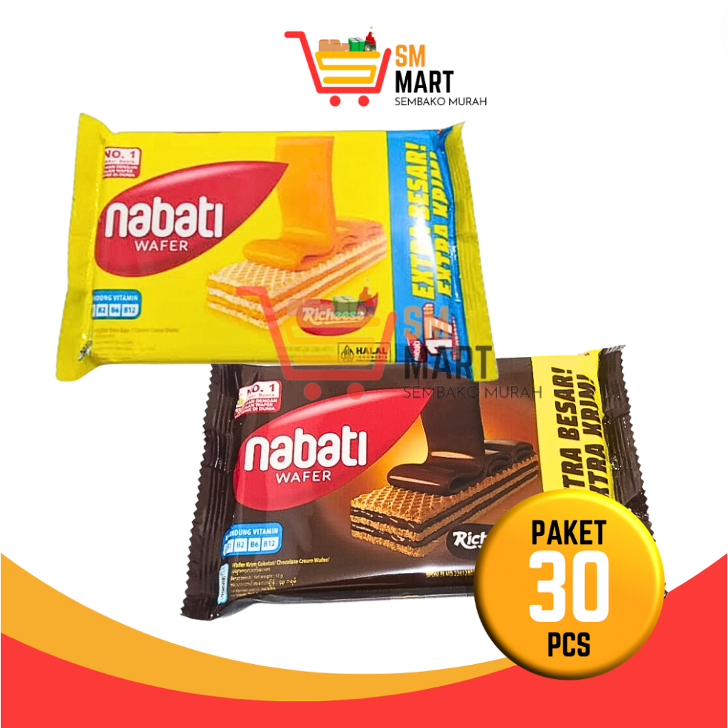 

[ECER 30 PCS] WAFER NABATI KEJU NABATI COKLAT ISI 30 PCS NABATI 2000 MURAH BISA MIX RASA