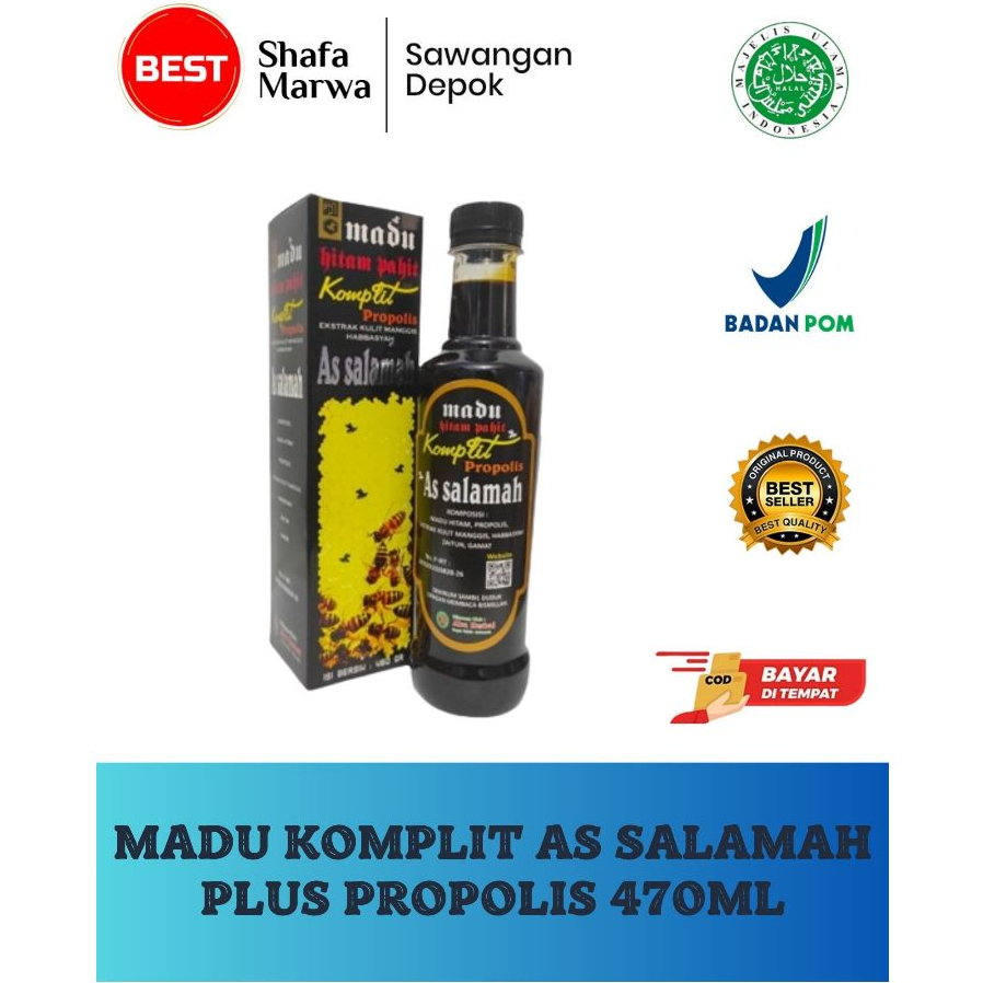 

Madu Hitam Pahit I Komplit I As Salamah I Plus Propolis I 460 I 350 Gr I Asli