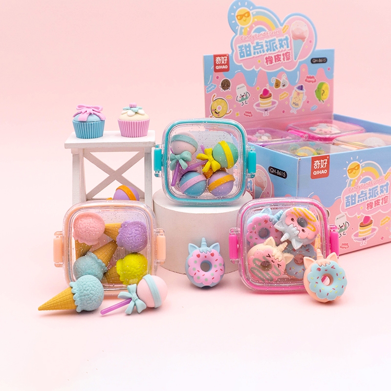

8615 Penghapus karakter candy lollipop cupcake anak perempuan sensory play mainan anak