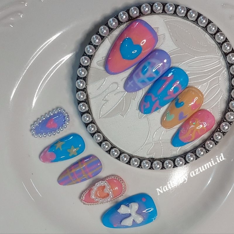 Press On Nails Seventeen | Fake Nails Kuku Palsu