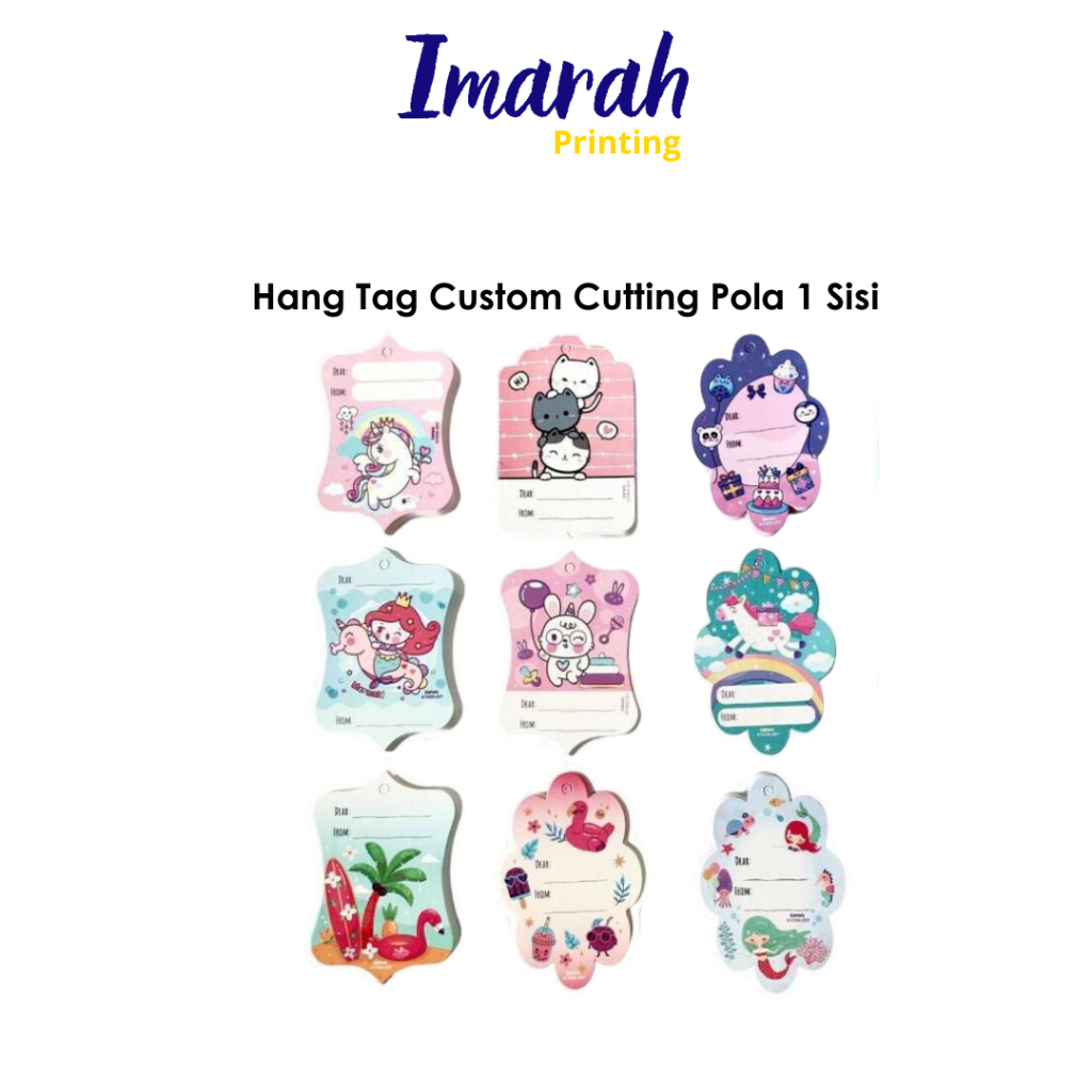 

IMARAH - Hang Tag Custom Cutting Pola 1 Sisi | Cetak Label Merk Baju | Tag Souvenir | Hampers | Aksesoris | Thank You