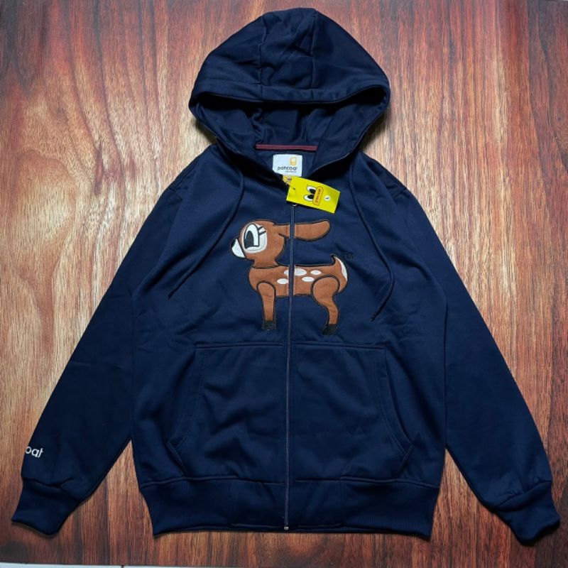 HOODIE ZIPPER PANCOAT NAVY BORDIR