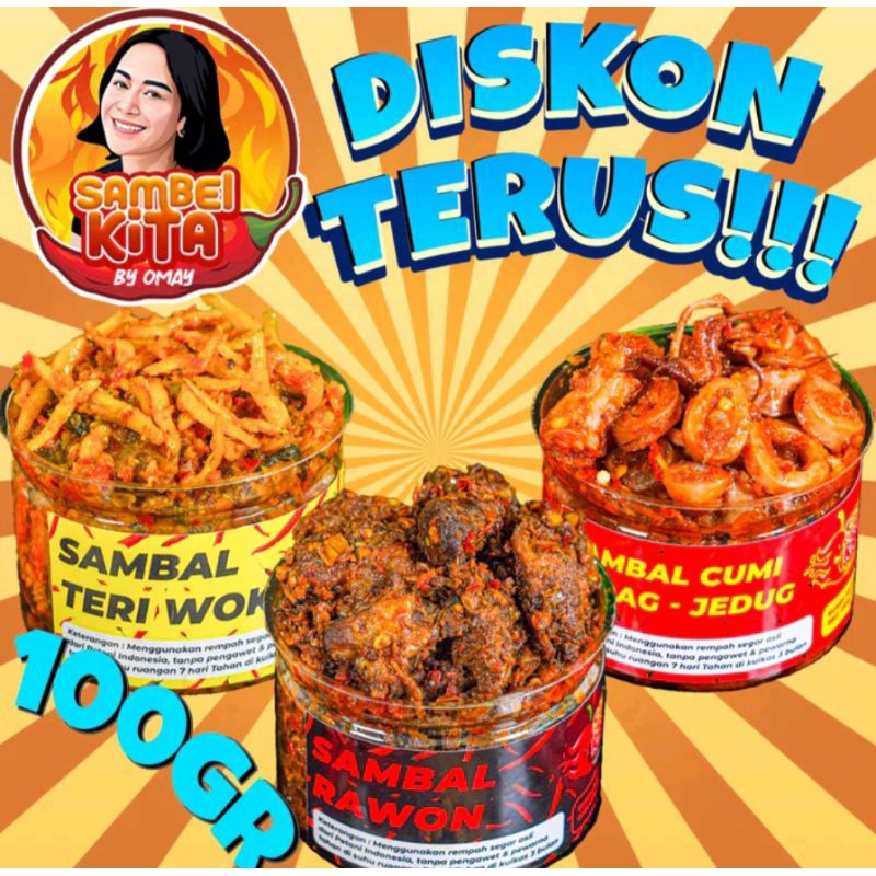 

SAMBAL OMAY SAMBAL PEDAS BY OMAY ORIGINAL - Paket 3 Pcs (Rawon, Teri Woku, & Cumi Jedag Jedug)